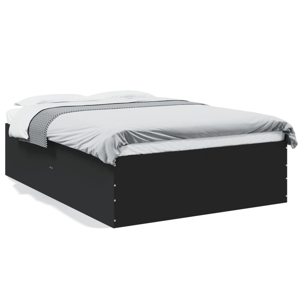 Bedframe bewerkt hout zwart 135x190 cm is nu te koop bij PeponiXL, paradijselijk wonen!