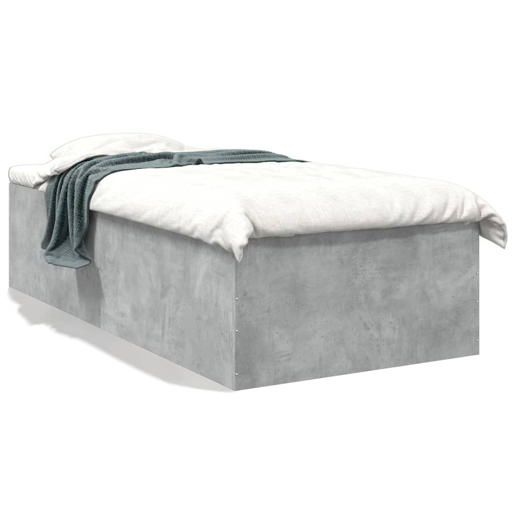 Bedframe bewerkt hout betongrijs 100x200 cm is nu te koop bij PeponiXL, paradijselijk wonen!