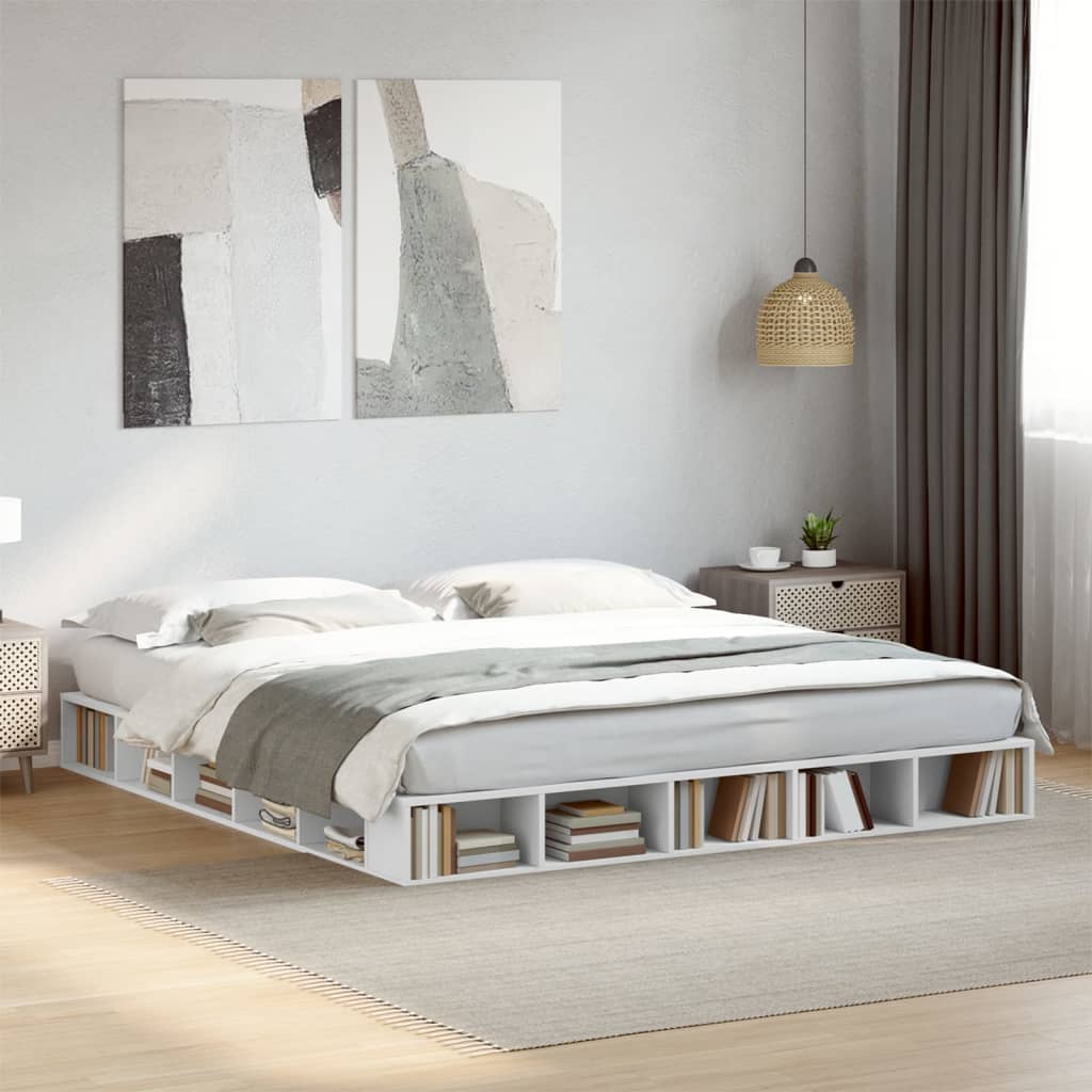 Bedframe bewerkt hout wit 180x200 cm is nu te koop bij PeponiXL, paradijselijk wonen!