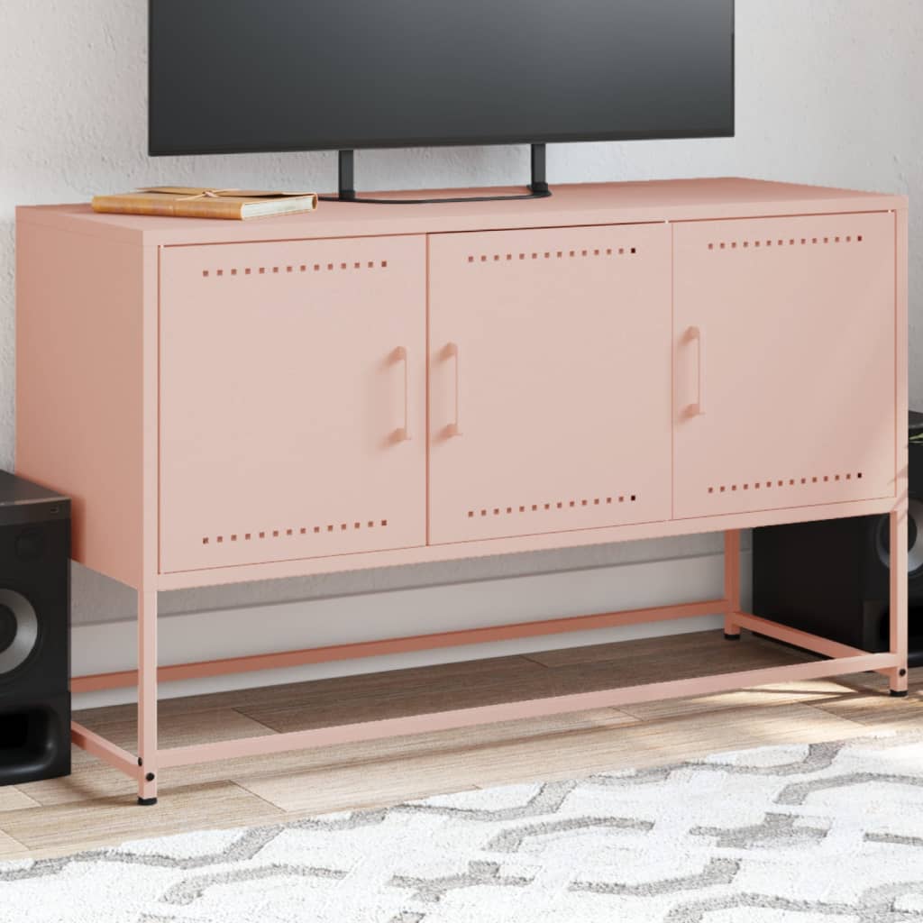 Tv-meubel 100,5x39x60,5 cm staal roze is nu te koop bij PeponiXL, paradijselijk wonen!