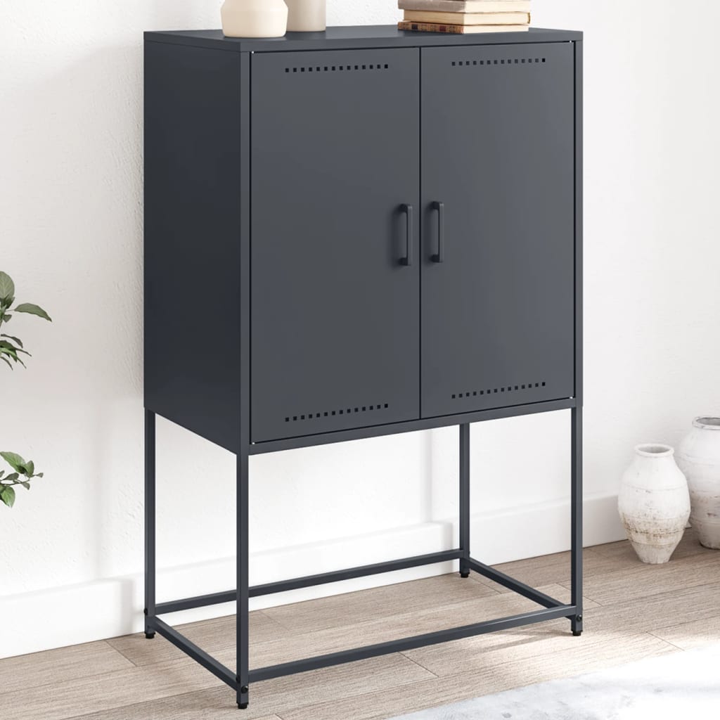 Tv-meubel 68x39x60,5 cm staal zwart is nu te koop bij PeponiXL, paradijselijk wonen!