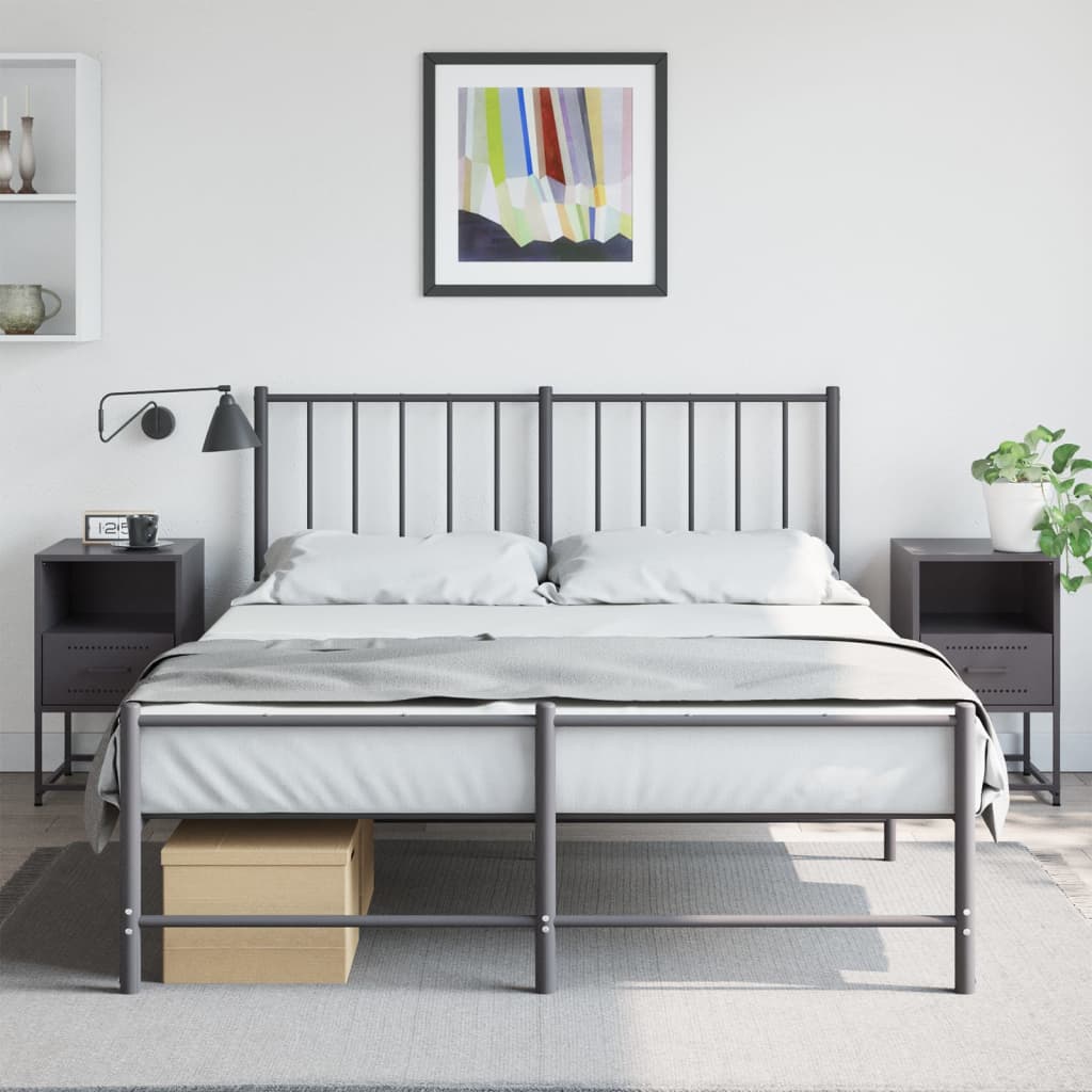 Nachtkastjes 2 st 36x39x60,5 cm staal zwart is nu te koop bij PeponiXL, paradijselijk wonen!