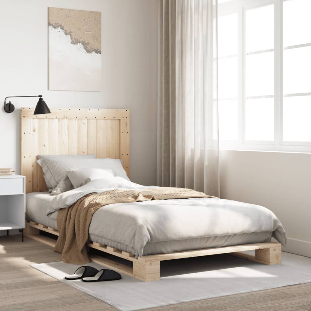 Bedframe met hoofdbord massief grenenhout 100x200 cm is nu te koop bij PeponiXL, paradijselijk wonen!