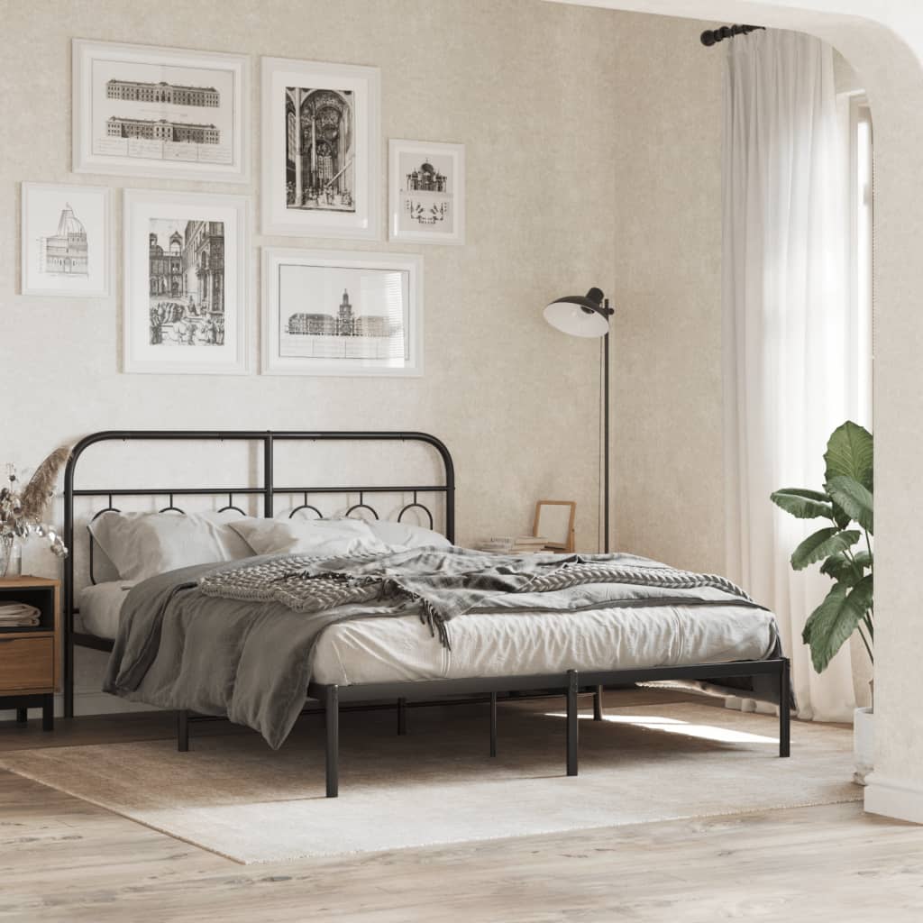 Vervangend hoofdbord 137 cm metaal zwart is nu te koop bij PeponiXL, paradijselijk wonen!