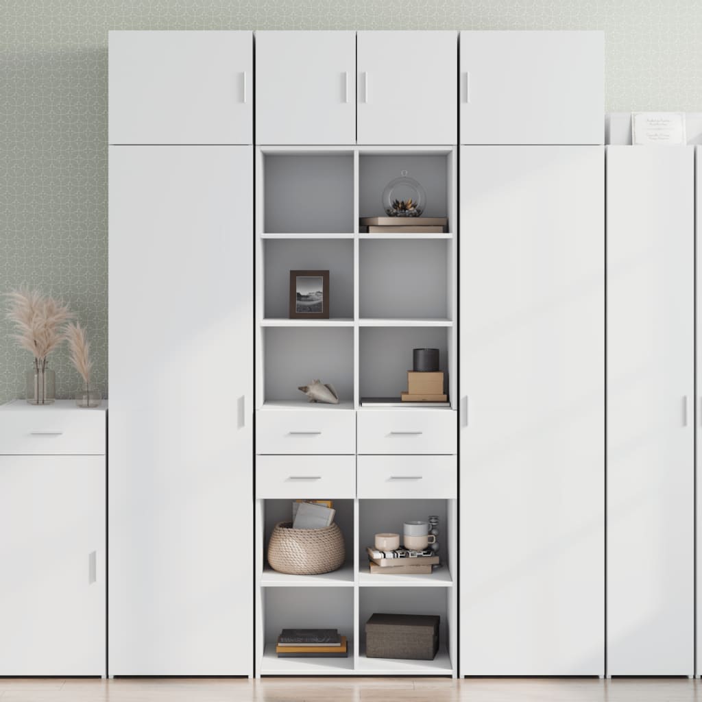 Hoge kast 70x42,5x185 cm bewerkt hout wit is nu te koop bij PeponiXL, paradijselijk wonen!