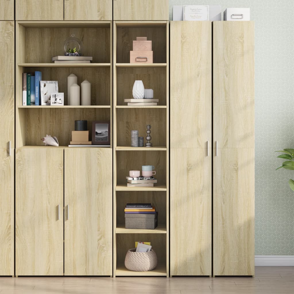 Hoge kast 40x41x185 cm bewerkt hout sonoma eikenkleurig is nu te koop bij PeponiXL, paradijselijk wonen!