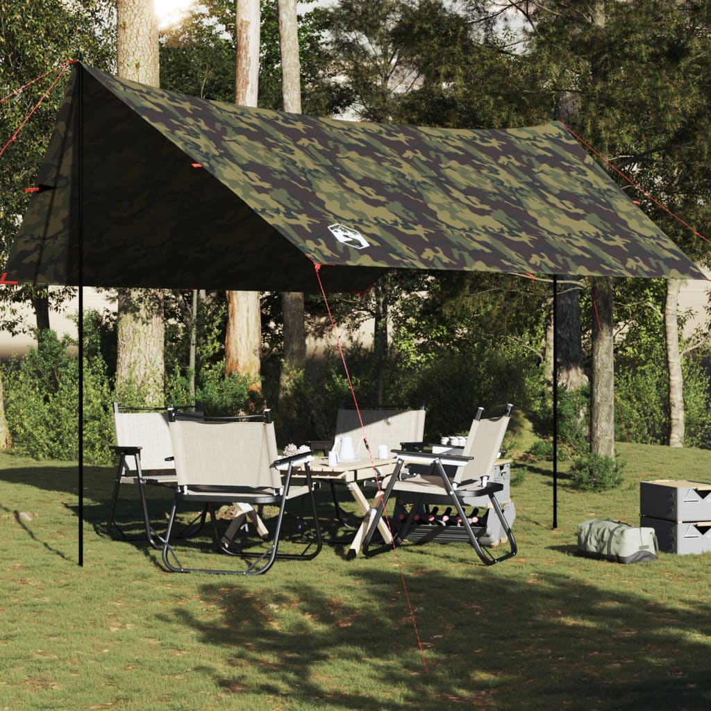 Kampeerluifel waterdicht 438x376x212 cm camouflage is nu te koop bij PeponiXL, paradijselijk wonen!