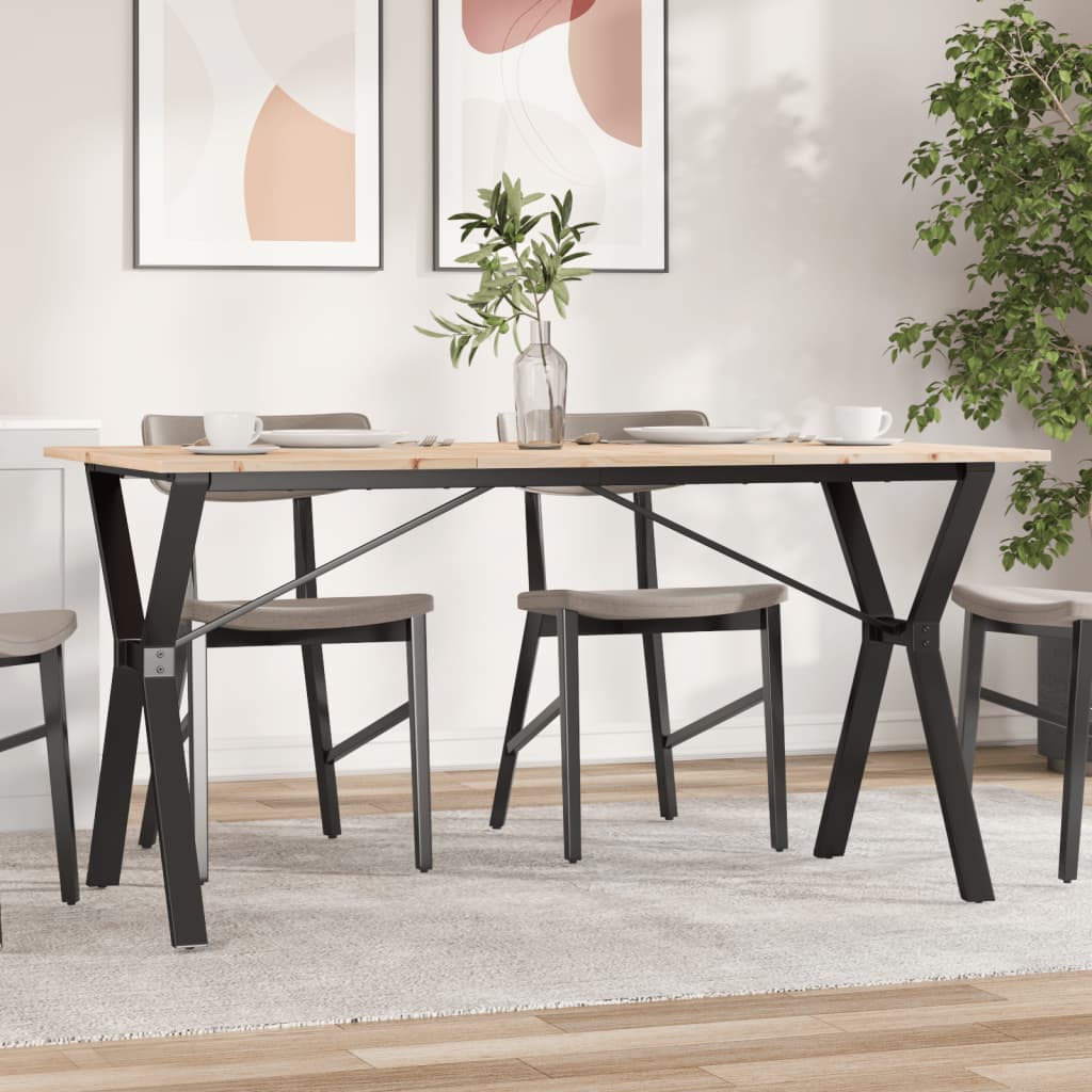 Eettafel Y-frame 160x80x75 cm massief grenenhout en staal is nu te koop bij PeponiXL, paradijselijk wonen!