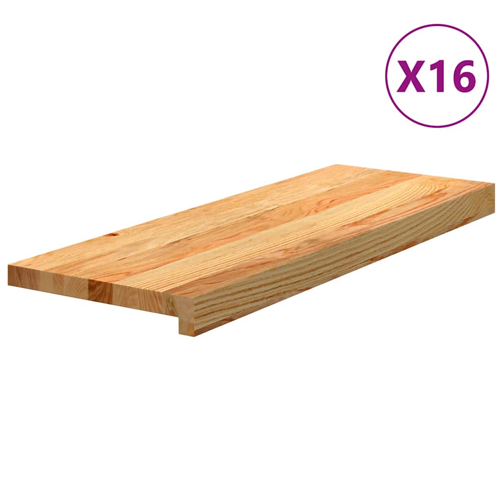Traptreden 16 st 70x30x2 cm massief eikenhout lichtbruin is nu te koop bij PeponiXL, paradijselijk wonen!
