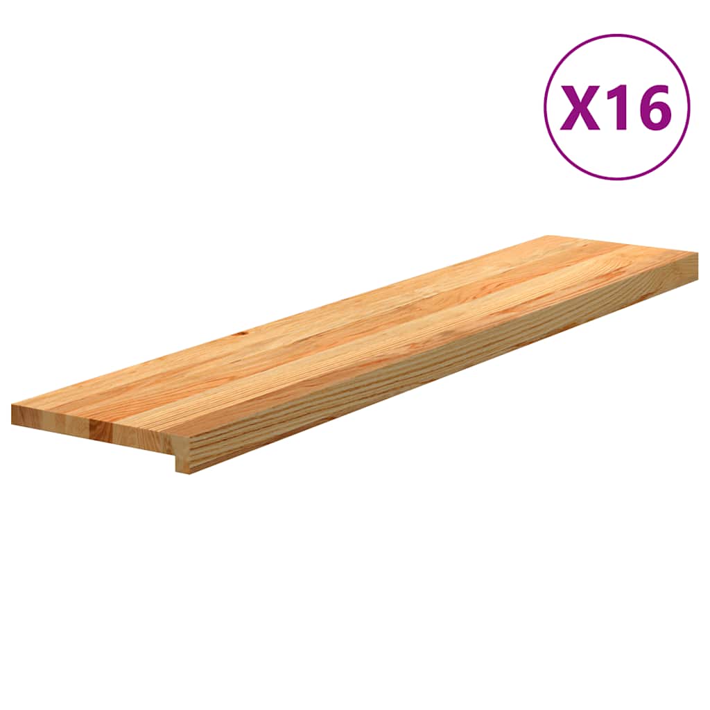 Traptreden 16 st 120x30x2 cm massief eikenhout lichtbruin is nu te koop bij PeponiXL, paradijselijk wonen!
