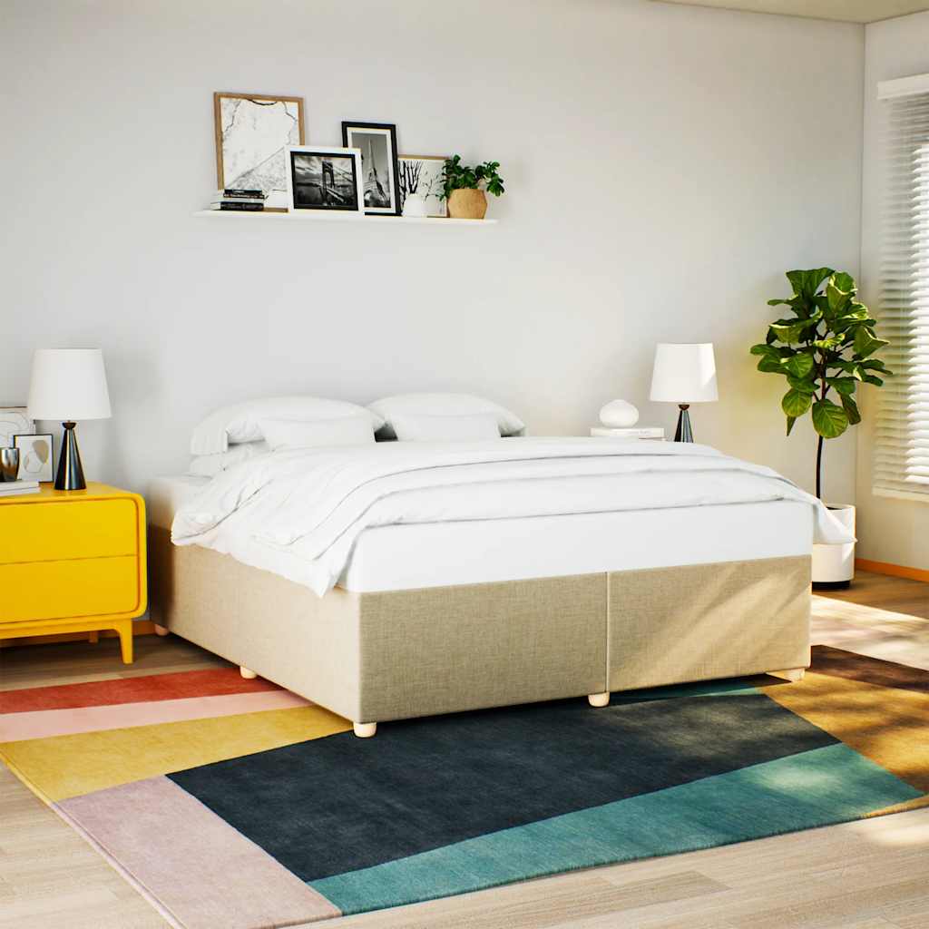 Bedframe zonder matras stof crèmekleurig 180x200 cm is nu te koop bij PeponiXL, paradijselijk wonen!