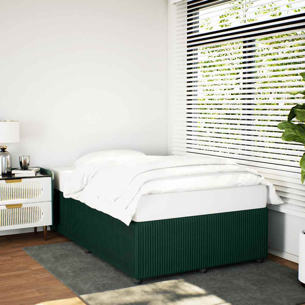 Bedframe zonder matras 120x190 cm fluweel donkergroen is nu te koop bij PeponiXL, paradijselijk wonen!