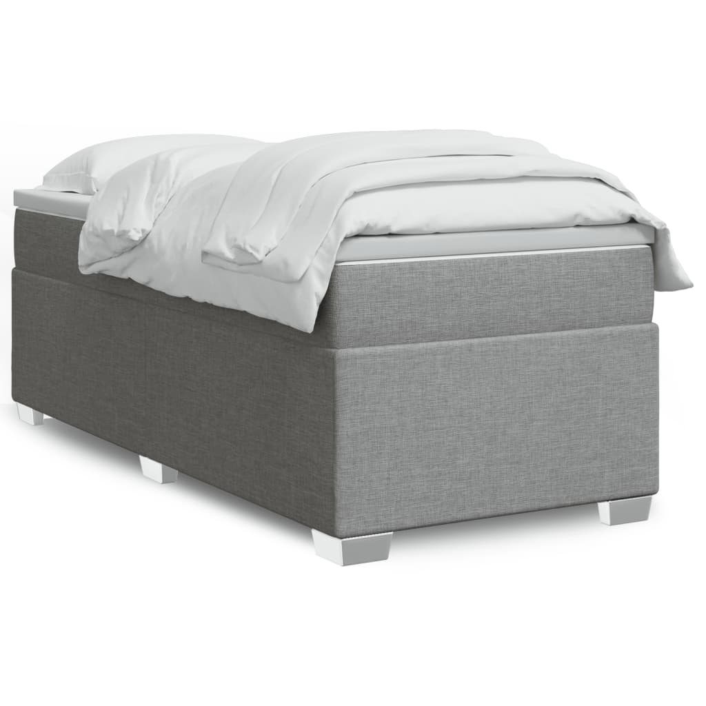 Boxspring met matras stof lichtgrijs 100x200 cm is nu te koop bij PeponiXL, paradijselijk wonen!