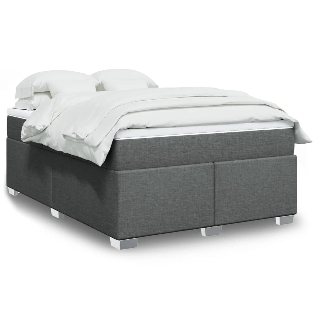 Boxspring met matras stof donkergrijs 140x200 cm is nu te koop bij PeponiXL, paradijselijk wonen!