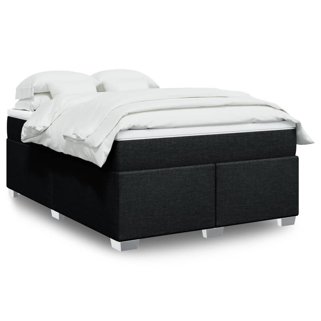 Boxspring met matras stof zwart 140x200 cm is nu te koop bij PeponiXL, paradijselijk wonen!