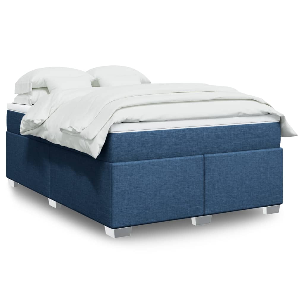 Boxspring met matras stof blauw 140x200 cm is nu te koop bij PeponiXL, paradijselijk wonen!