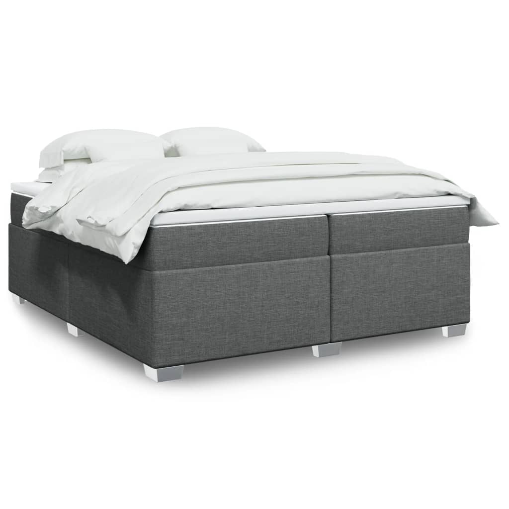 Boxspring met matras stof donkergrijs 200x200 cm is nu te koop bij PeponiXL, paradijselijk wonen!