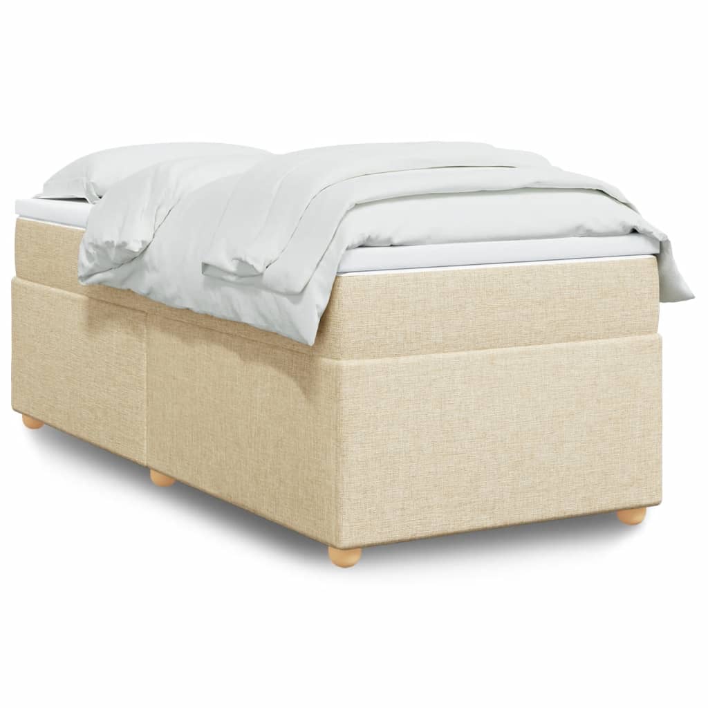 Boxspring met matras stof crèmekleurig 80x200 cm is nu te koop bij PeponiXL, paradijselijk wonen!