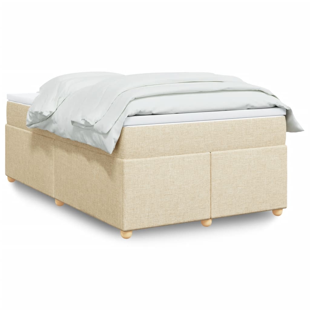 Boxspring met matras stof crèmekleurig 120x190 cm is nu te koop bij PeponiXL, paradijselijk wonen!