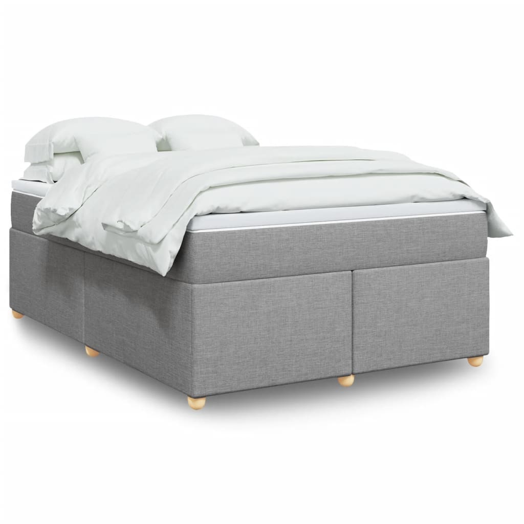 Boxspring met matras stof lichtgrijs 140x200 cm is nu te koop bij PeponiXL, paradijselijk wonen!