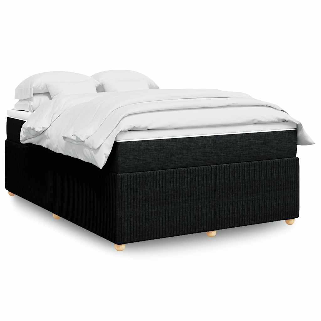 Boxspring met matras stof zwart 140x190 cm is nu te koop bij PeponiXL, paradijselijk wonen!