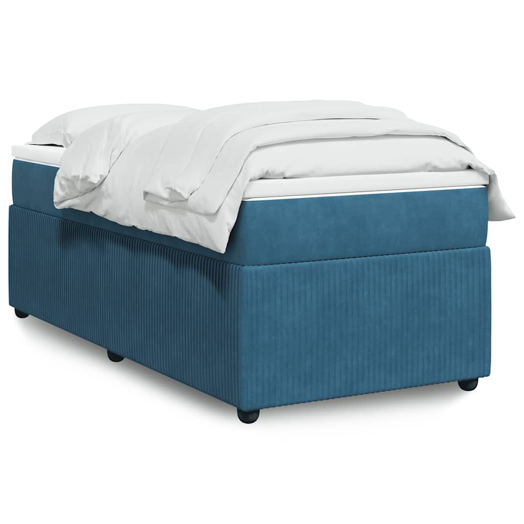 Boxspring met matras fluweel donkerblauw 100x200 cm is nu te koop bij PeponiXL, paradijselijk wonen!