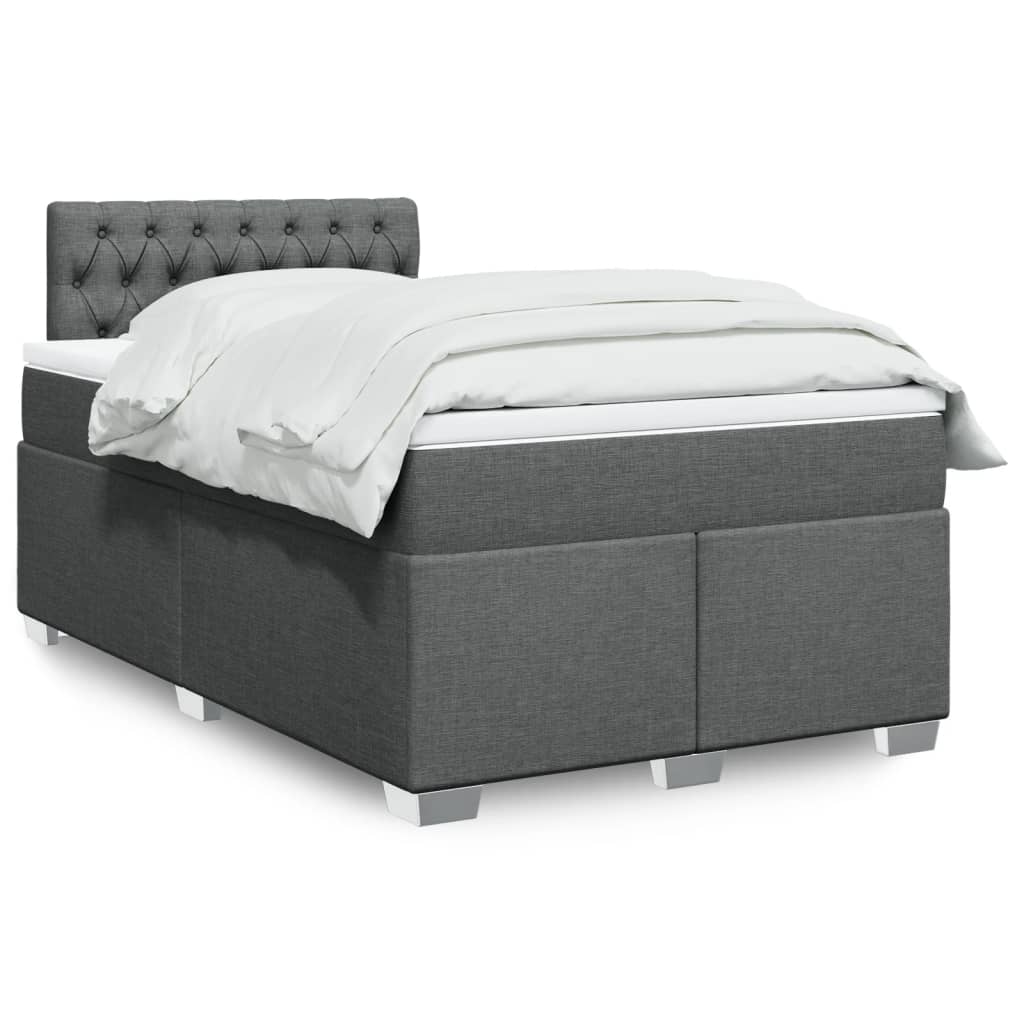 Boxspring met matras stof donkergrijs 120x200 cm is nu te koop bij PeponiXL, paradijselijk wonen!