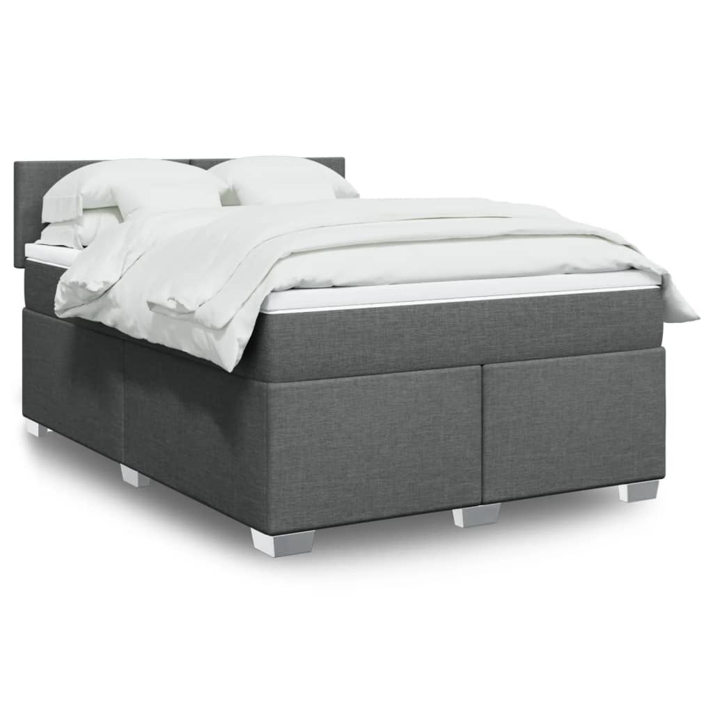 Boxspring met matras stof donkergrijs 160x200 cm is nu te koop bij PeponiXL, paradijselijk wonen!