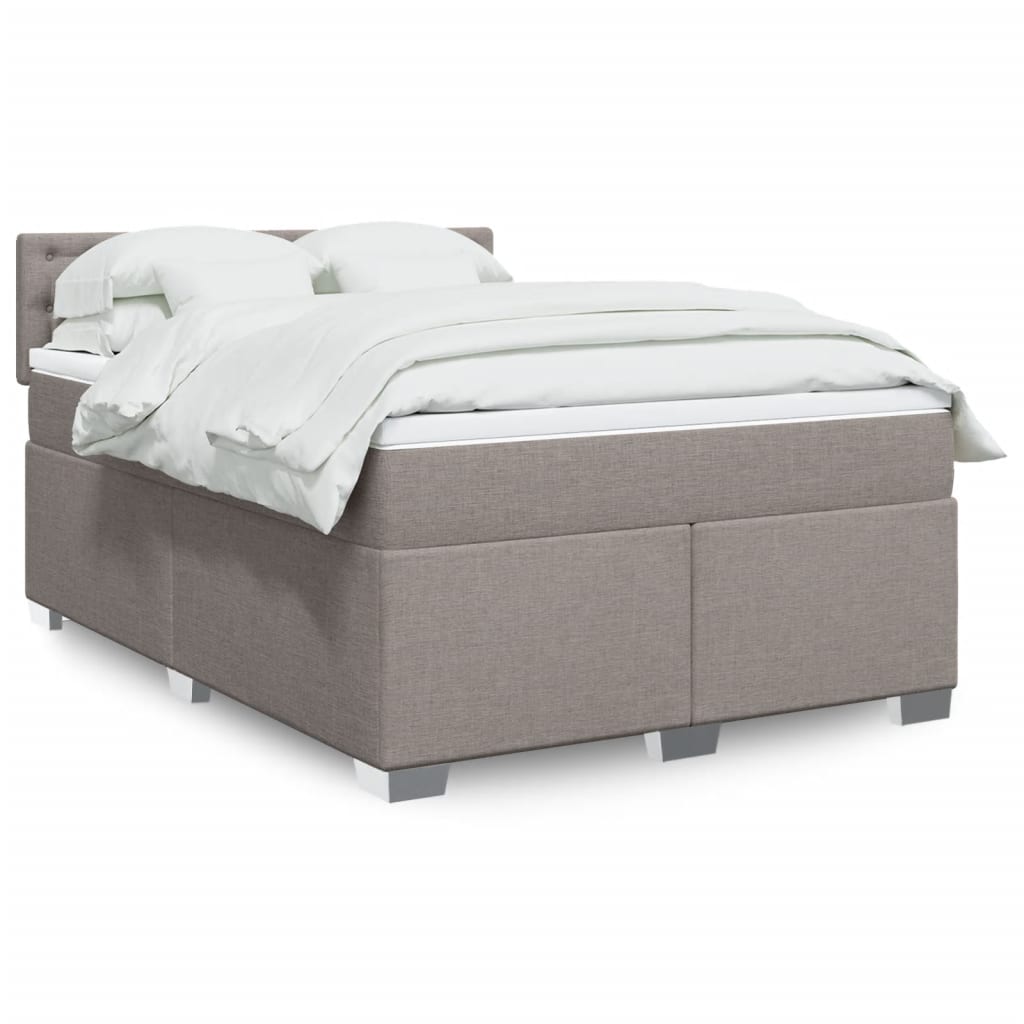 Boxspring met matras stof taupe 160x200 cm is nu te koop bij PeponiXL, paradijselijk wonen!