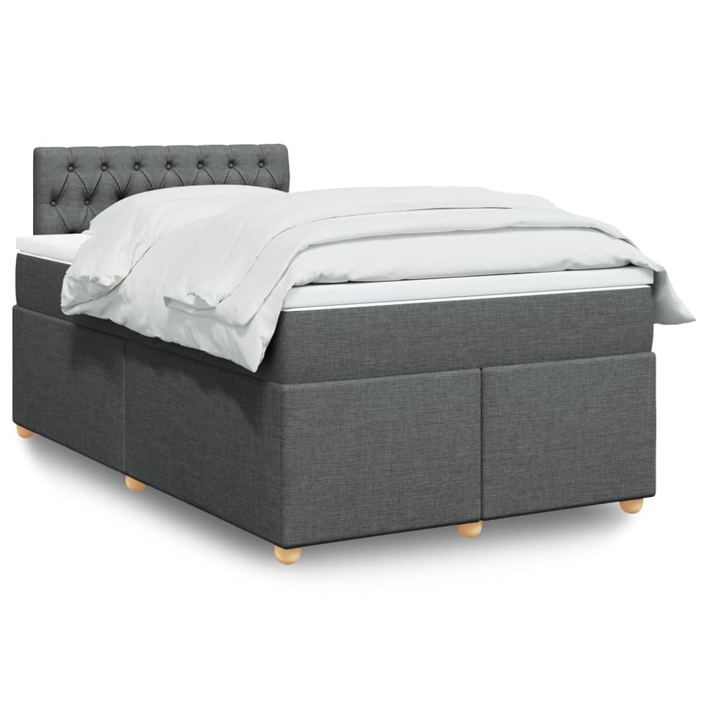 Boxspring met matras stof donkergrijs 120x200 cm is nu te koop bij PeponiXL, paradijselijk wonen!