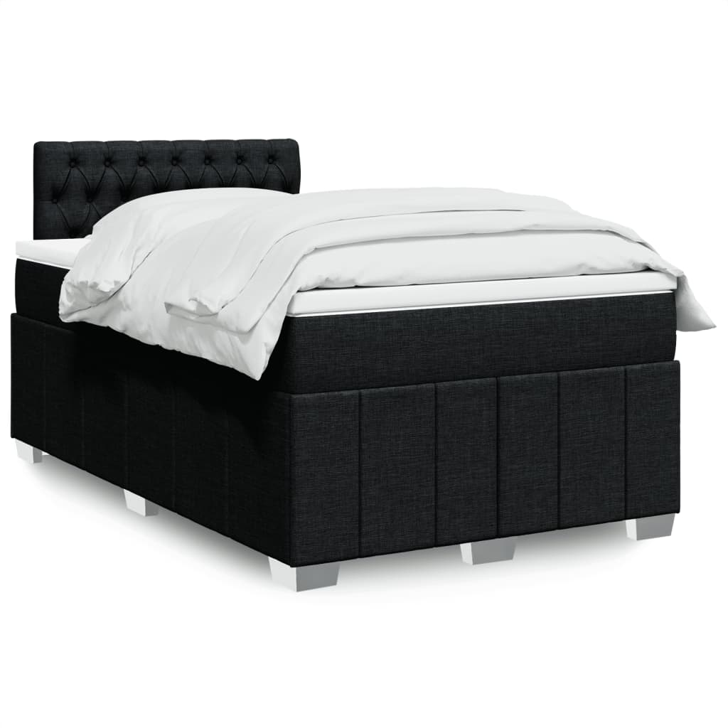 Boxspring met matras stof zwart 120x190 cm is nu te koop bij PeponiXL, paradijselijk wonen!