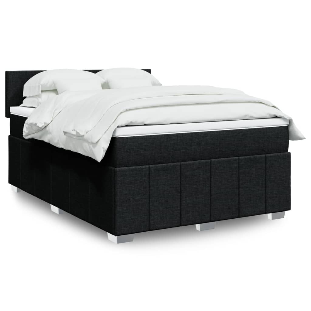 Boxspring met matras stof zwart 140x200 cm is nu te koop bij PeponiXL, paradijselijk wonen!