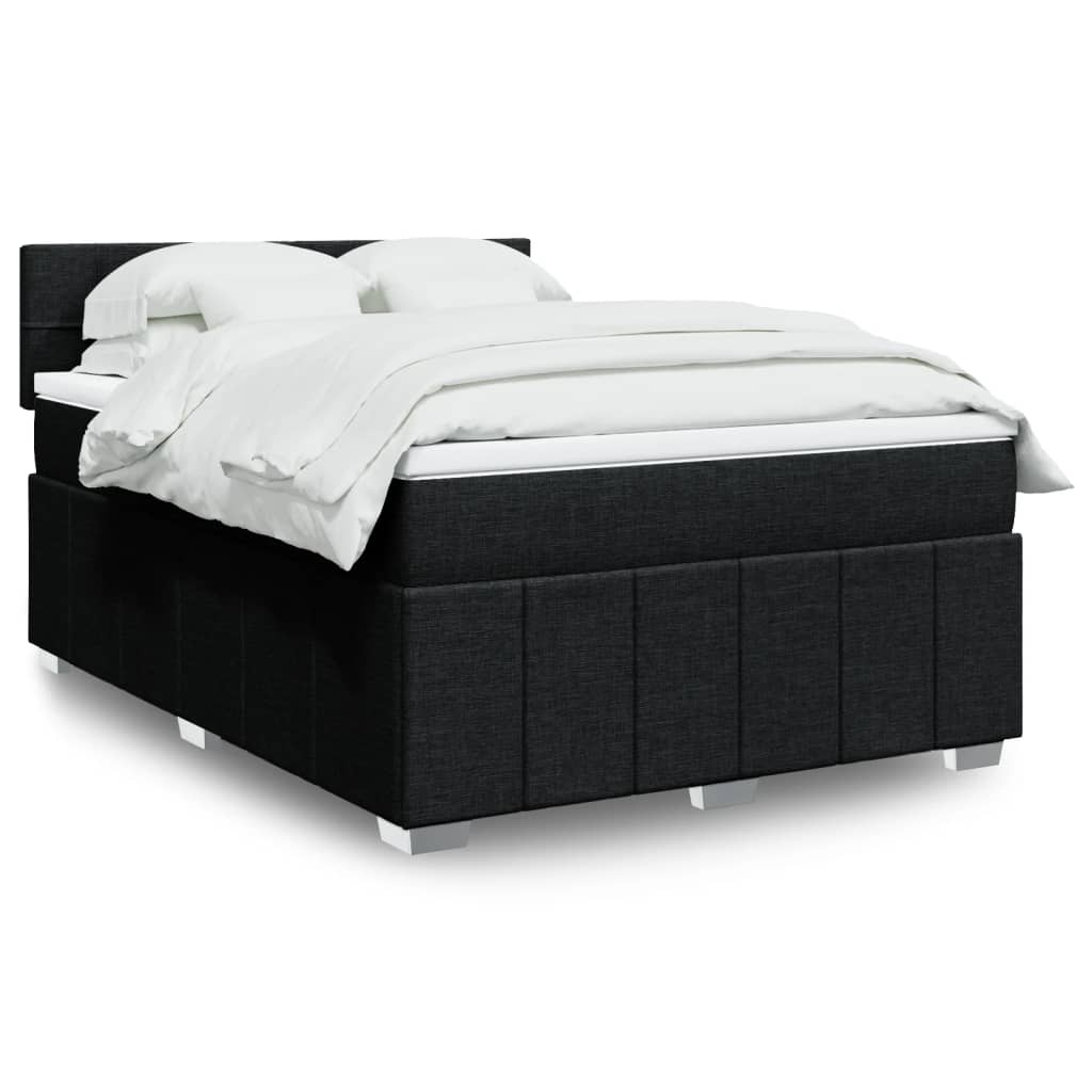 Boxspring met matras stof zwart 140x200 cm is nu te koop bij PeponiXL, paradijselijk wonen!
