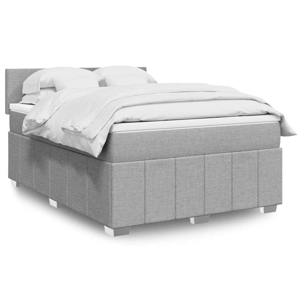 Boxspring met matras stof lichtgrijs 160x200 cm is nu te koop bij PeponiXL, paradijselijk wonen!