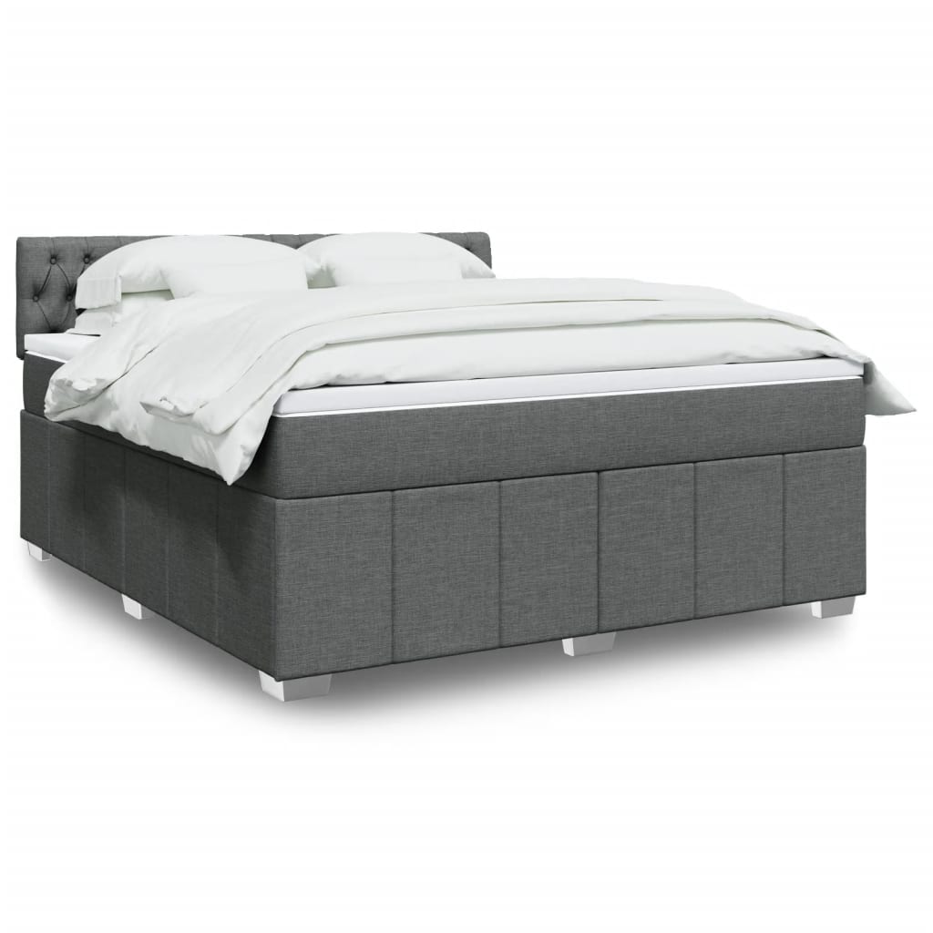 Boxspring met matras stof donkergrijs 180x200 cm is nu te koop bij PeponiXL, paradijselijk wonen!