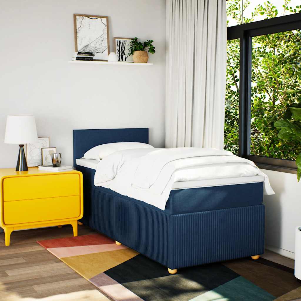 Boxspring met matras stof blauw 80x200 cm is nu te koop bij PeponiXL, paradijselijk wonen!