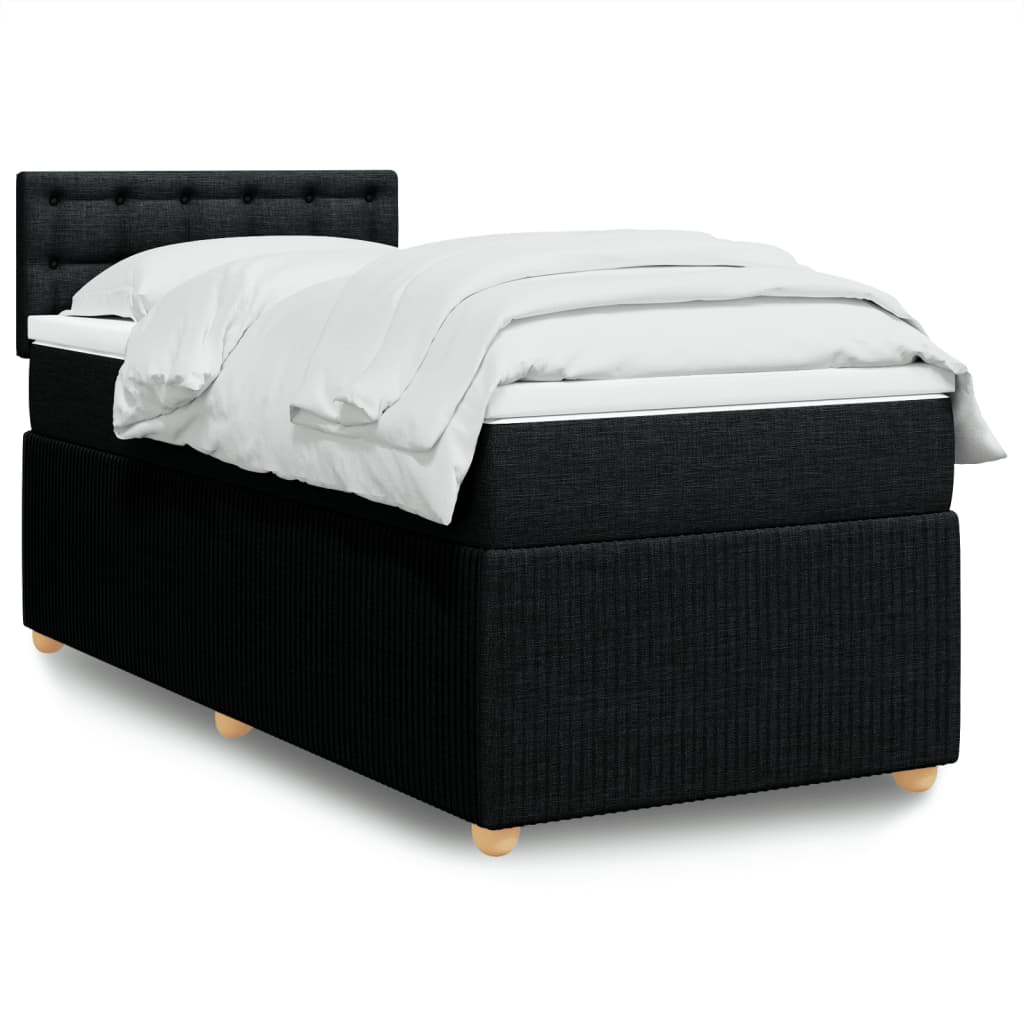 Boxspring met matras stof zwart 90x200 cm is nu te koop bij PeponiXL, paradijselijk wonen!