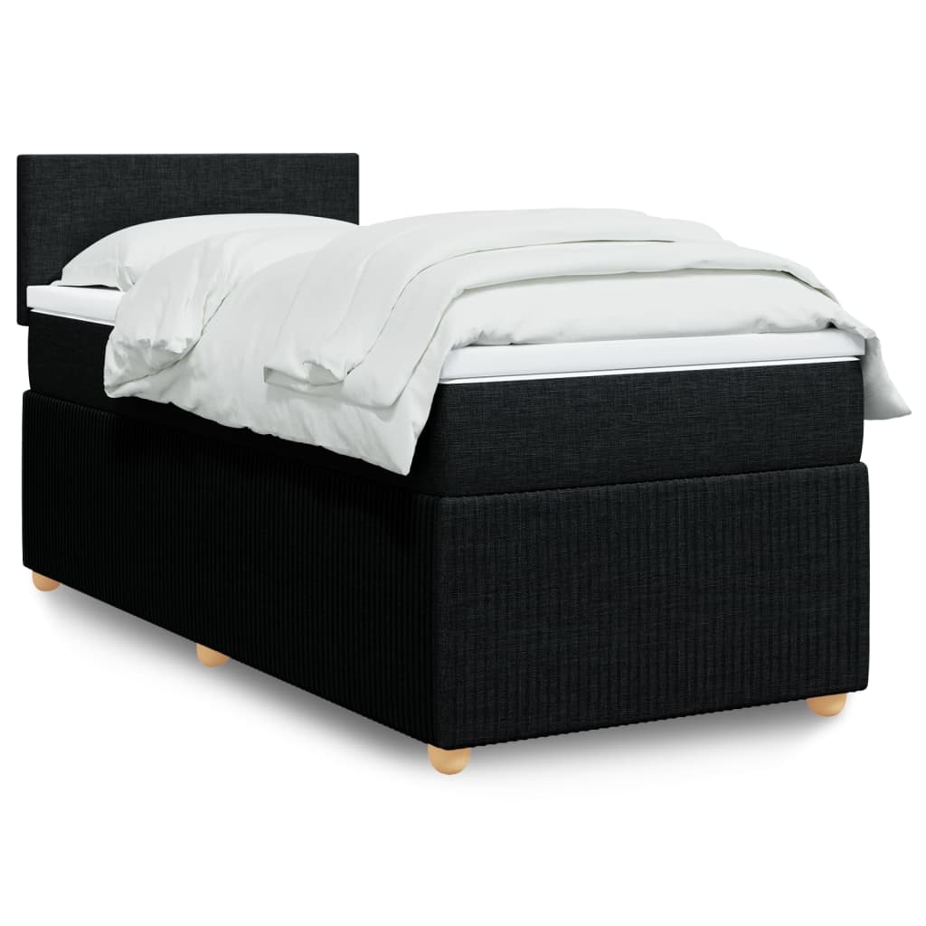 Boxspring met matras stof zwart 100x200 cm is nu te koop bij PeponiXL, paradijselijk wonen!