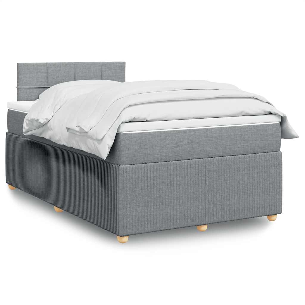 Boxspring met matras stof lichtgrijs 120x200 cm is nu te koop bij PeponiXL, paradijselijk wonen!