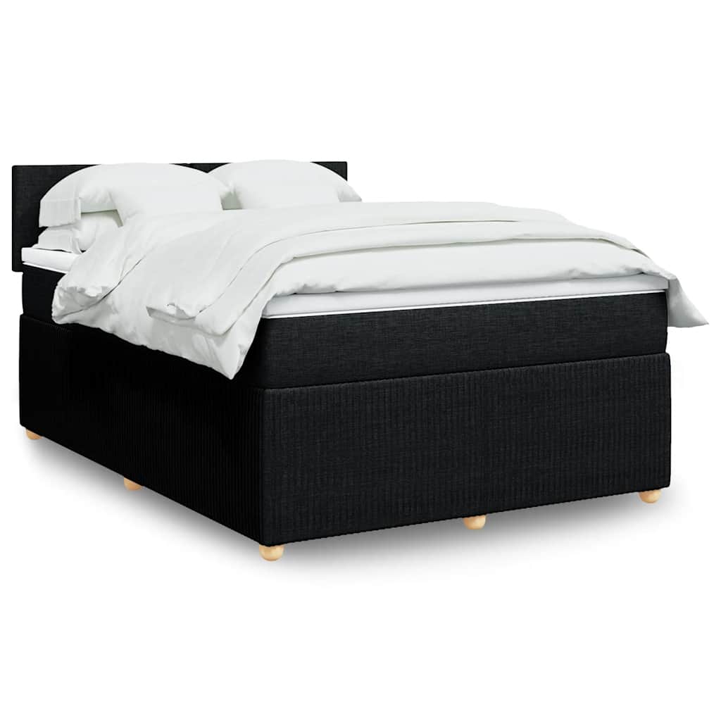 Boxspring met matras stof zwart 140x190 cm is nu te koop bij PeponiXL, paradijselijk wonen!