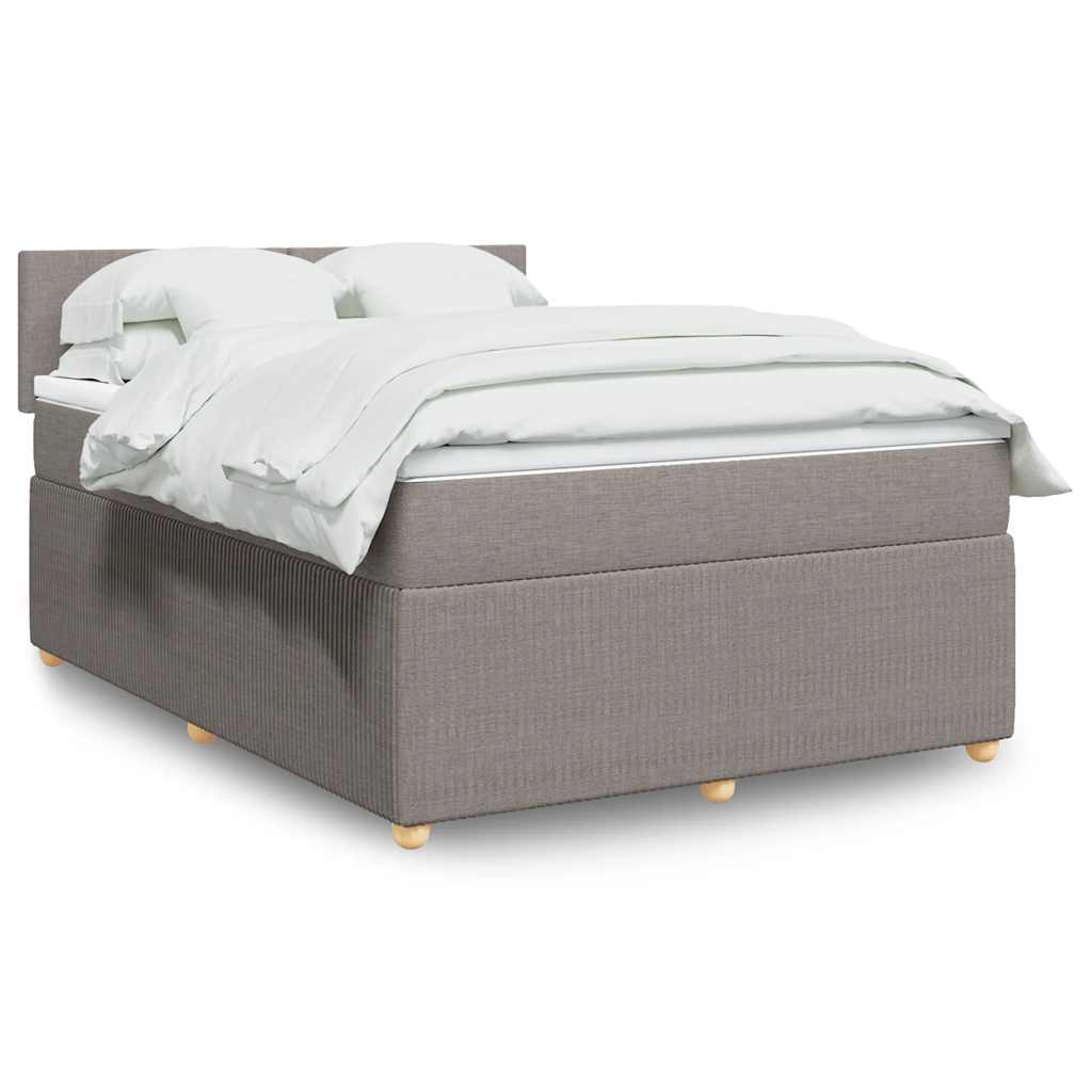 Boxspring met matras stof taupe 140x190 cm is nu te koop bij PeponiXL, paradijselijk wonen!