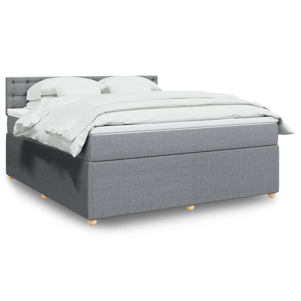 Boxspring met matras stof lichtgrijs 180x200 cm is nu te koop bij PeponiXL, paradijselijk wonen!