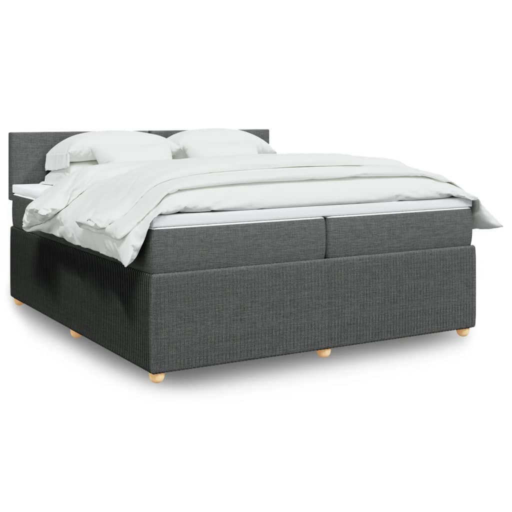 Boxspring met matras stof donkergrijs 200x200 cm is nu te koop bij PeponiXL, paradijselijk wonen!