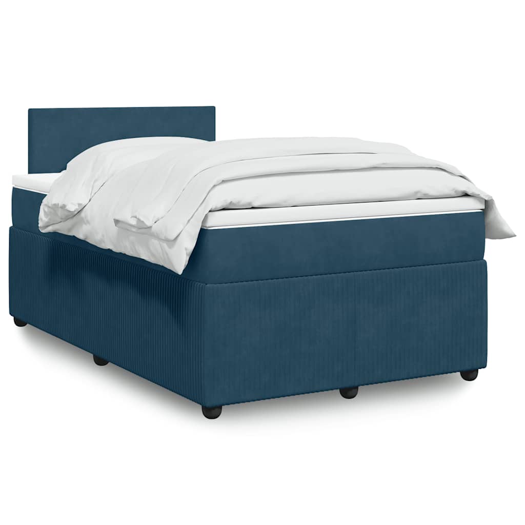 Boxspring met matras fluweel blauw 120x190 cm is nu te koop bij PeponiXL, paradijselijk wonen!