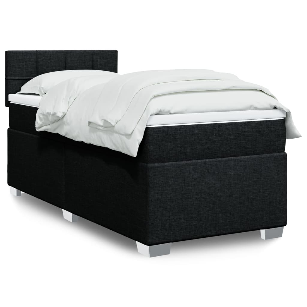 Boxspring met matras stof zwart 100x200 cm is nu te koop bij PeponiXL, paradijselijk wonen!
