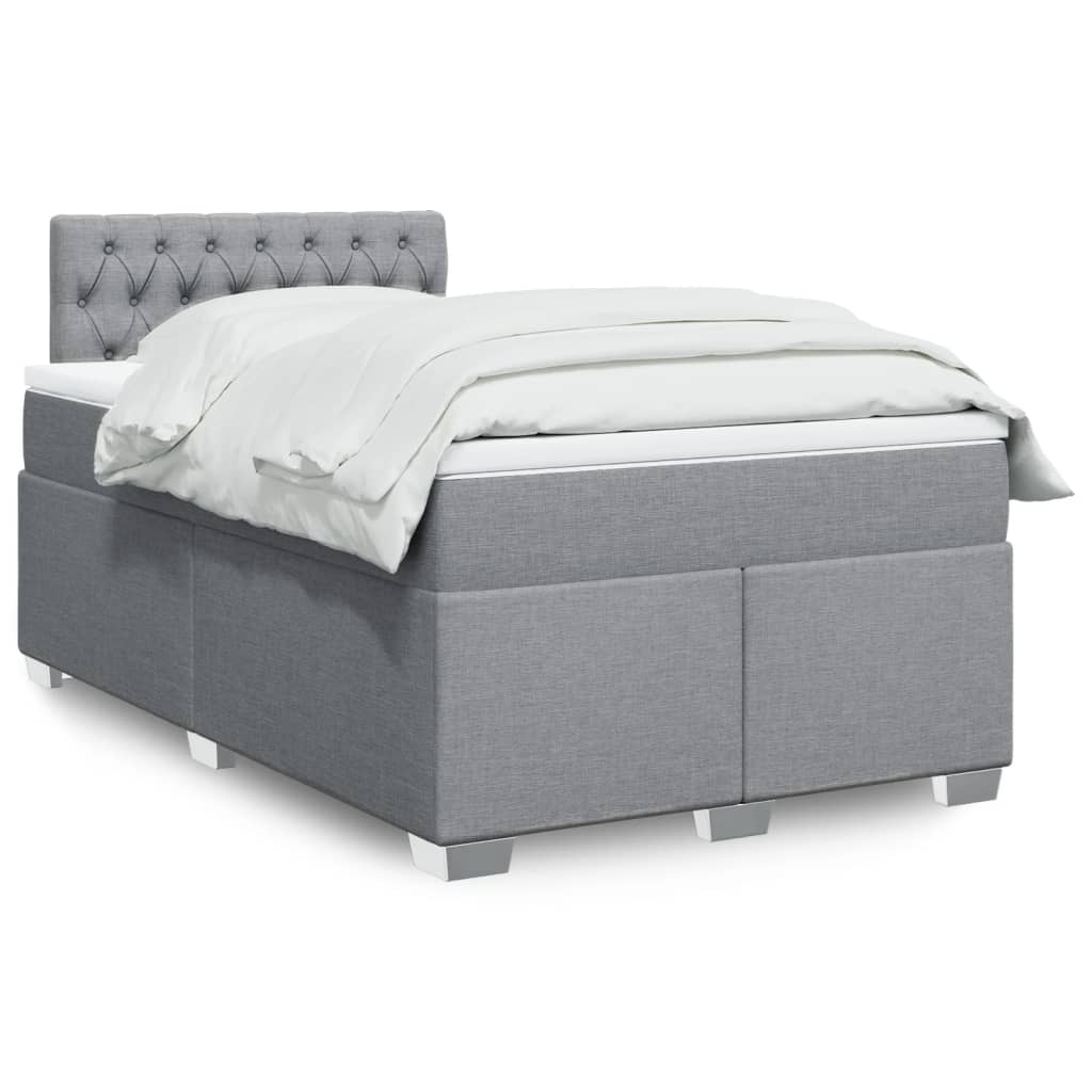 Boxspring met matras stof lichtgrijs 120x190 cm is nu te koop bij PeponiXL, paradijselijk wonen!