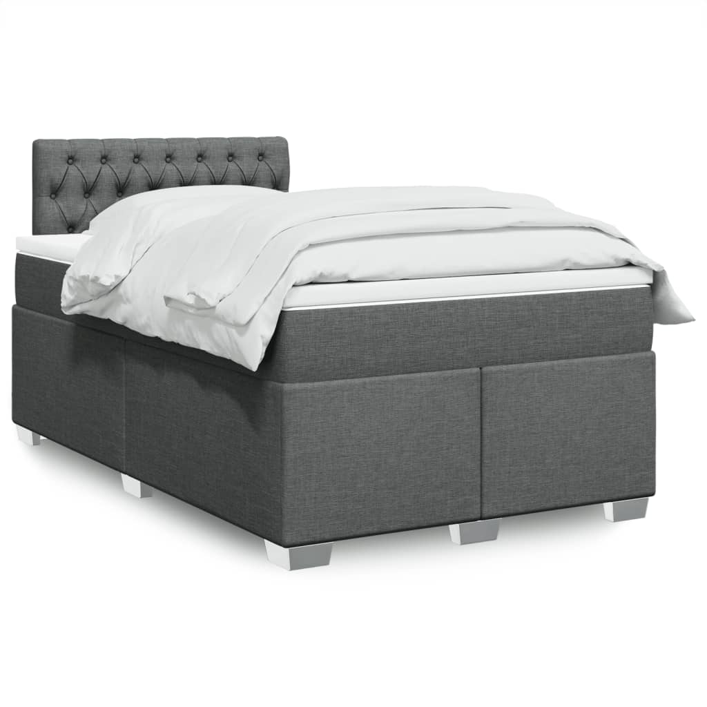 Boxspring met matras stof donkergrijs 120x190 cm is nu te koop bij PeponiXL, paradijselijk wonen!