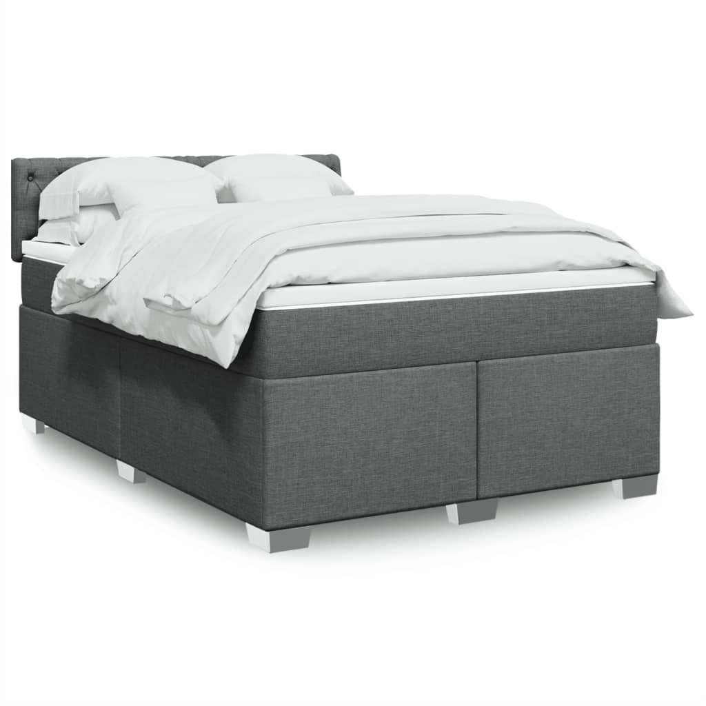 Boxspring met matras stof donkergrijs 140x190 cm is nu te koop bij PeponiXL, paradijselijk wonen!