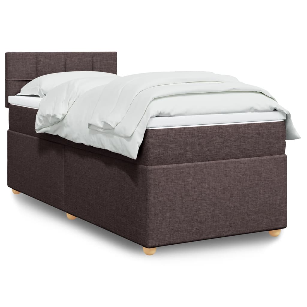 Boxspring met matras stof donkerbruin 80x200 cm is nu te koop bij PeponiXL, paradijselijk wonen!