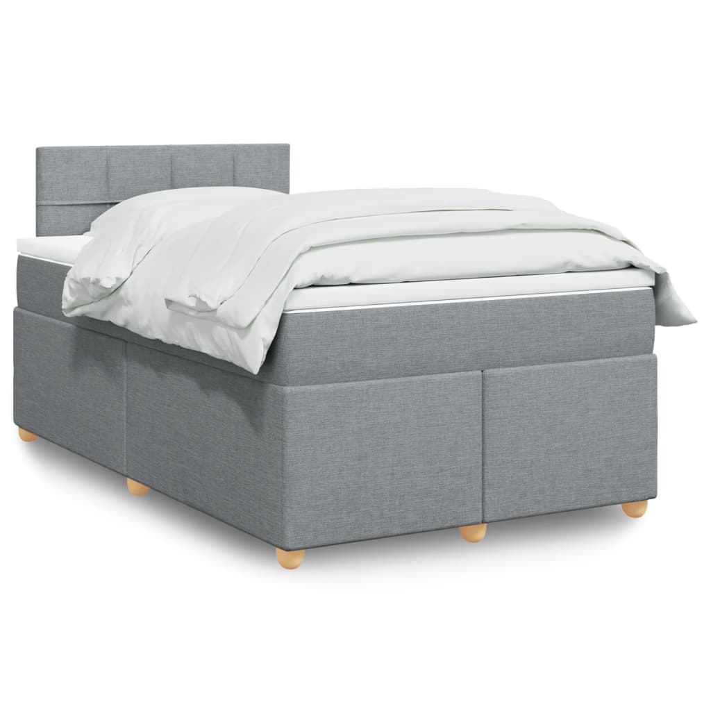 Boxspring met matras stof lichtgrijs 120x200 cm is nu te koop bij PeponiXL, paradijselijk wonen!